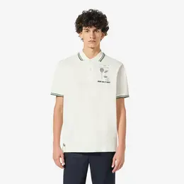 LACOSTE: Белое поло 