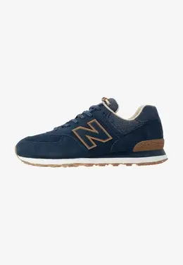 New Balance: Синие кроссовки  574