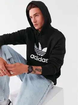 Adidas: Чёрная толстовка 