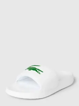 Lacoste: Белые шлёпанцы 