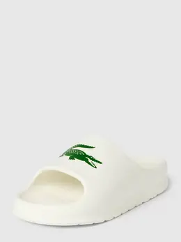 Lacoste: Белые шлёпанцы 