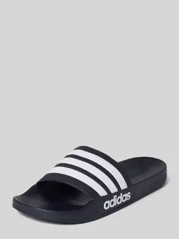 Adidas: Синие шлёпанцы 