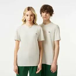 LACOSTE: Бежевая футболка 