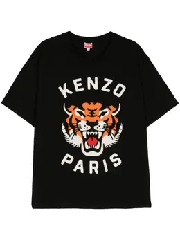 Kenzo: Хлопковая футболка  Tiger