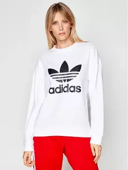 Adidas: Белый свитшот 