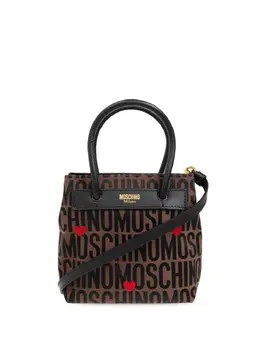 Moschino: Коричневая сумка-шоппер 