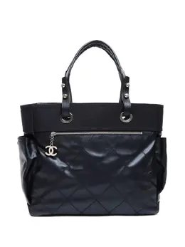 CHANEL Pre-Owned: Чёрная сумка-шоппер 