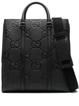 Gucci: Чёрная сумка-шоппер  GG