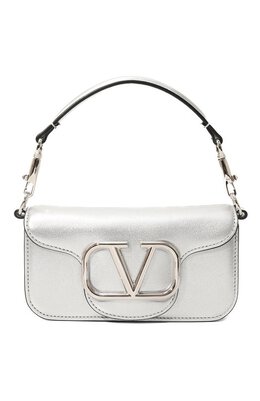 Valentino: Серебристая сумка 