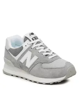 New Balance: Серые кроссовки 
