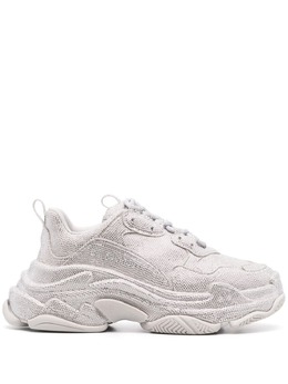 Balenciaga: Светлые кроссовки  Triple S