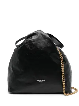Balenciaga: Чёрная сумка-шоппер 