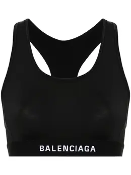 Balenciaga: Чёрный бюстгальтер 