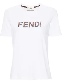 FENDI: Футболка с блёстками 