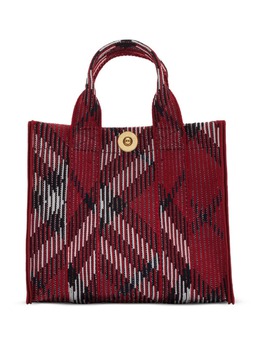 Burberry: Красная сумка-шоппер 