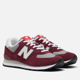 New Balance: Бордовые кроссовки 