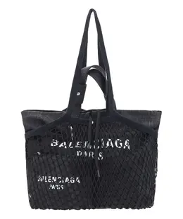 Balenciaga: Чёрная сумка-шоппер 