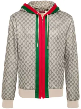 Gucci: Куртка  Web с капюшоном