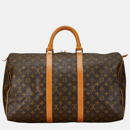 Louis Vuitton: Коричневая сумка  Keepall 50