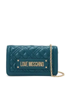 Love Moschino: Голубая сумка через плечо 