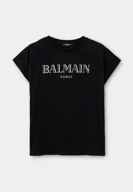 Balmain: Чёрная футболка 