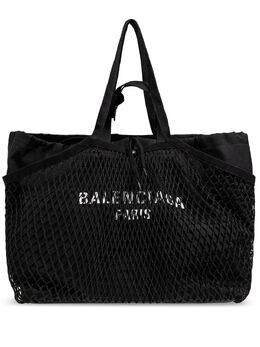 Balenciaga: Чёрная сумка-шоппер 