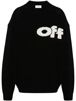 Off-White: Чёрный свитер 