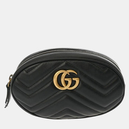 Gucci: Чёрная сумка  GG Marmont