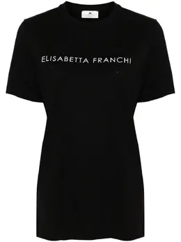 Elisabetta Franchi: Чёрная футболка 