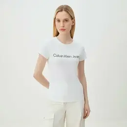 Calvin Klein Jeans: Белая футболка 