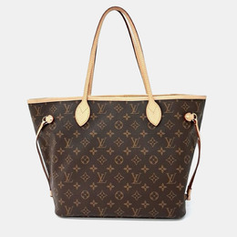 Louis Vuitton: Коричневая сумка-шоппер  Neverfull MM