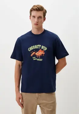 Carhartt WIP: Синяя футболка 