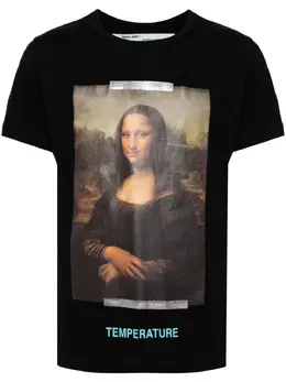 Off-White: Чёрная футболка  Mona Lisa