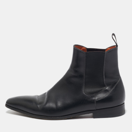 Santoni: Чёрные ботинки 