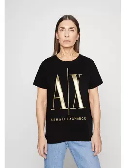 Armani Exchange: Чёрная футболка 