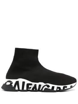 Balenciaga: Чёрные кроссовки  Speed