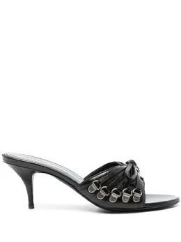Balenciaga: Чёрные сабо 