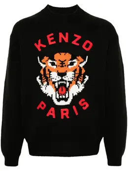 Kenzo: Чёрный свитер  Tiger