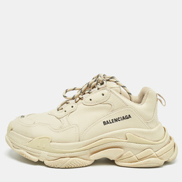 Balenciaga: Бежевые кроссовки  Triple S