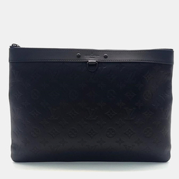 Louis Vuitton: Чёрный клатч  Pochette