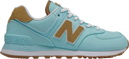 New Balance: Голубые кроссовки  574