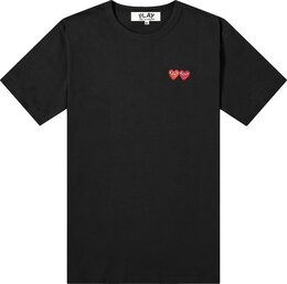 Comme Des Garçons Play: Чёрная футболка  Double Heart