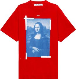 Off-White: Голубая футболка  Monalisa Over