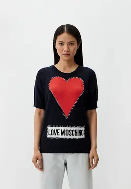 Love Moschino: Синий свитер 