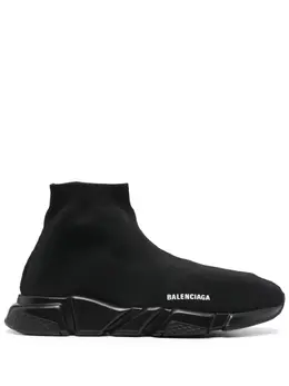 Balenciaga: Чёрные кроссовки  Speed