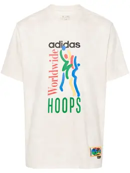 adidas: Белая футболка  Hoops