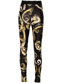 Versace Jeans Couture: Чёрные легинсы 