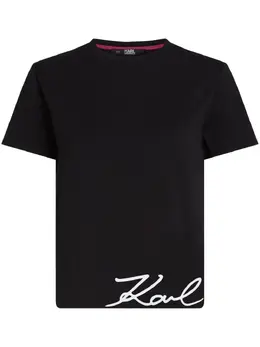 Karl Lagerfeld: Чёрная футболка  Signature