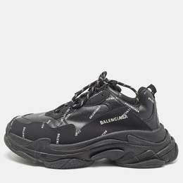 Balenciaga: Чёрные кроссовки  Triple S