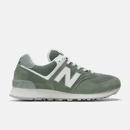 New Balance: Зелёные кроссовки  574